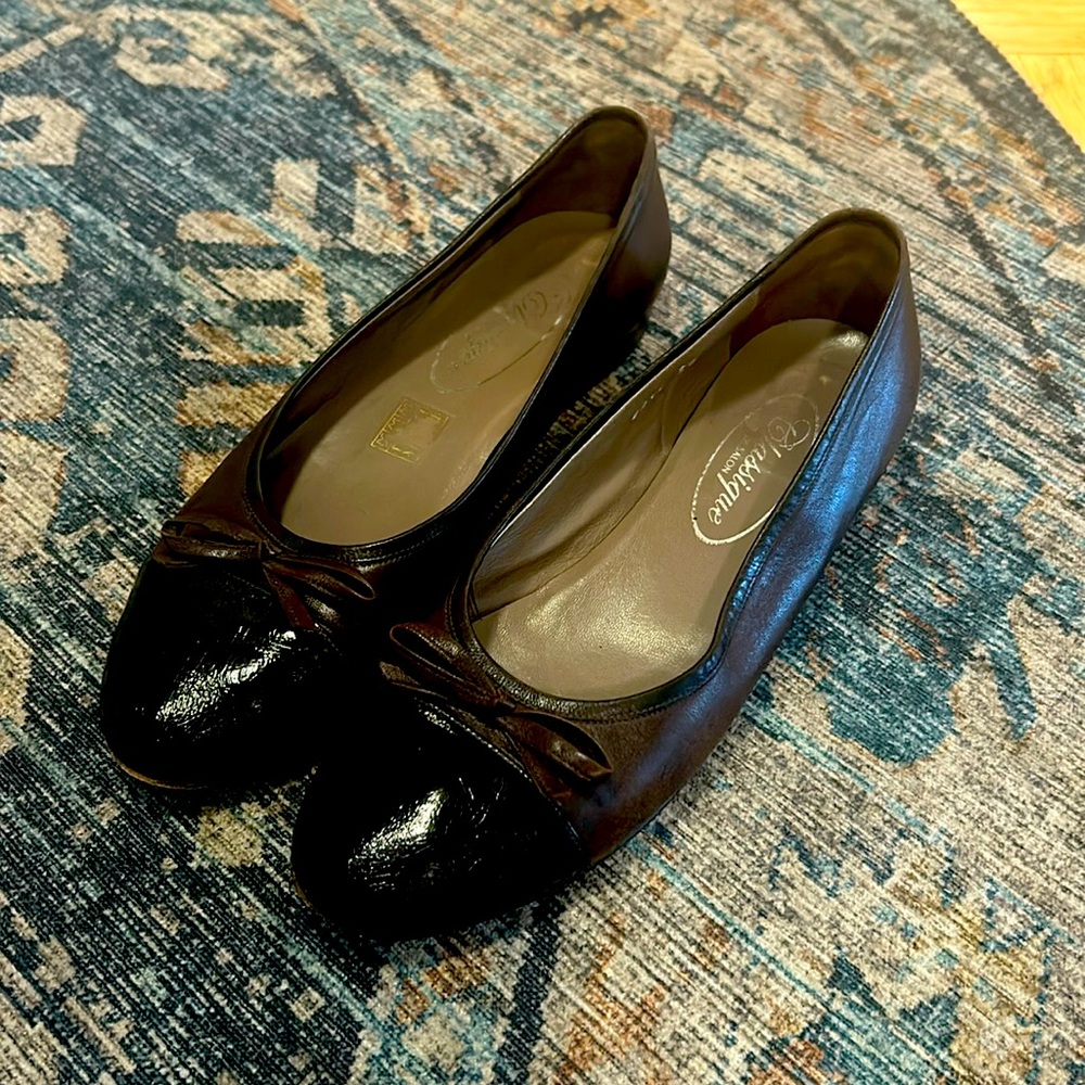 Chocolate brown Italian leather ballet flats